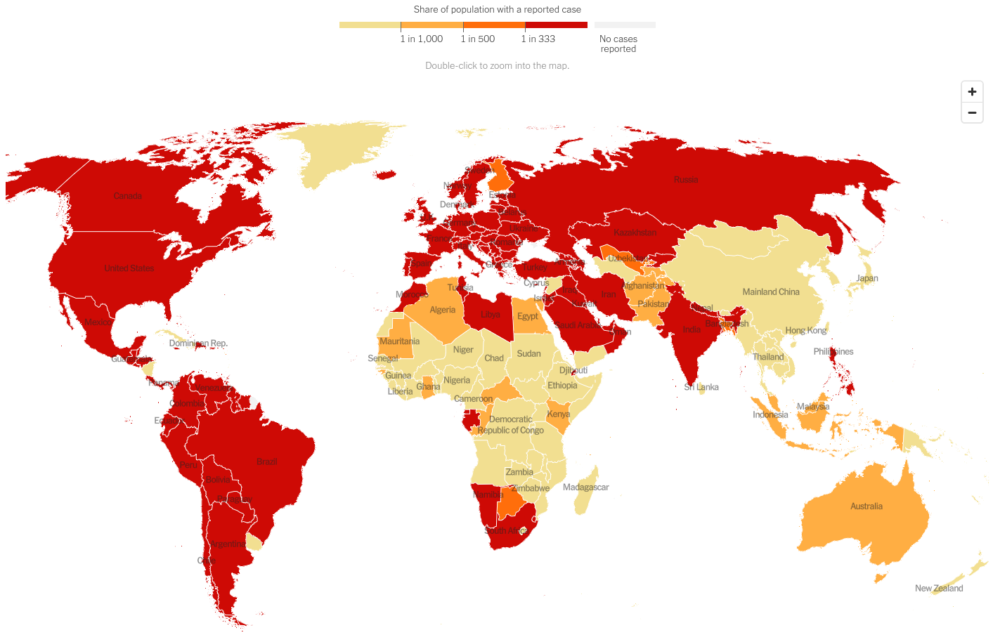 per capita world cases